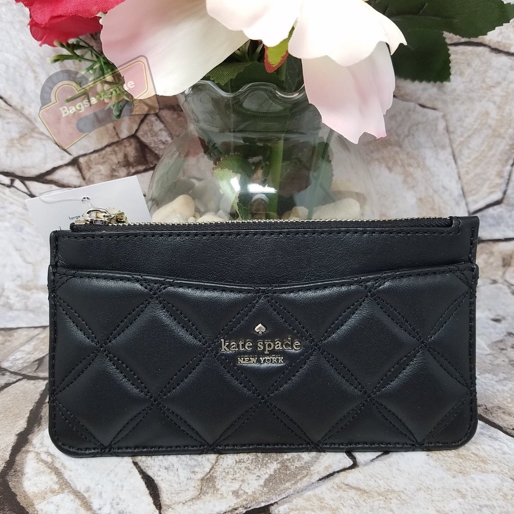 #bagsavenue FAST SHIPPING Large Slim Card Holder Natalia Black Kate Spade
